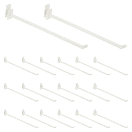 uxcell 20pcs Slat Wall Panel Hooks 8" Plastic Slat Wall Accessories Hooks - size: 8 Inch