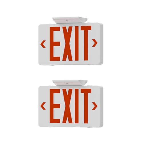 LED Exit Sign with Emergency Light,Double-Sided&Battery Backup 2Pack - size: EM114-2Pack