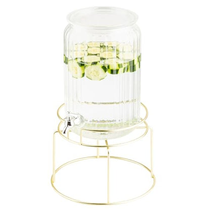 TableCraft Wire Stand for Beverage Dispensers, 11" x 11" x 8", Powder-Coated Gold Steel Elevated Beverage Display Stand with 6 Inch Faucet Clearance, Fits BDG1000, BDG2000, BDG3000, 10090 and 10699