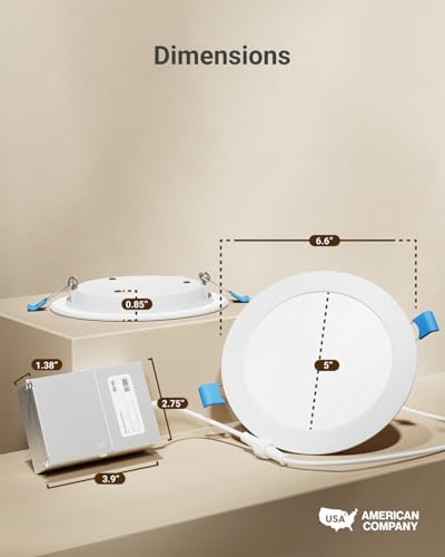 Sunco 12 Pack 6 Inch Canless LED Ultra-Slim Recessed Light, 14W-100W - size: 6" 3K