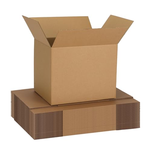 CRUGLA 10x8x8 Shipping Boxes 25 Pack, Brown Corrugated Cardboard Boxes with Side-Lock and Pre-Applied Double-Sided Tape, Easy Assemble Packing Mailer Boxes for Small Business Shipping - size: 10x8x8 Inch 25 Pack