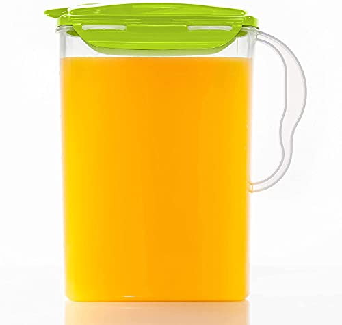 LocknLock Aqua Fridge Door Water Jug | Clear Pitcher | BPA Free Plastic Pitcher with Lid | 3 Quart Pitcher with Lid for Water, Juice, Tea & More Beverages, Green - color: Green, size: 96 Ounces