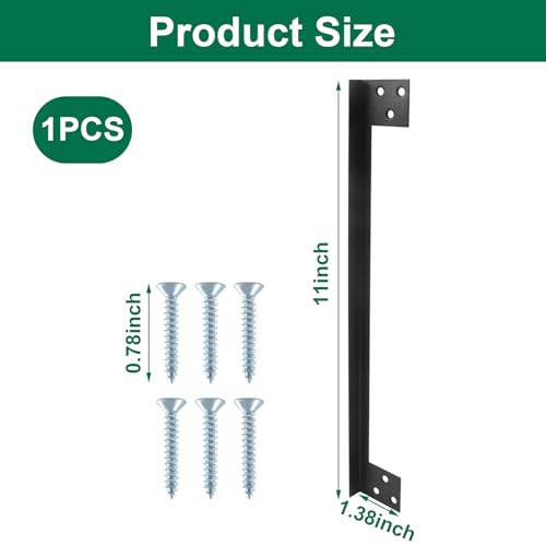 1 Pcs Latch Guard Plate – 11 Inch Stainless Steel Outswing Security Protector, Heavy Duty L-Shaped Lock Shield to Prevent Forced Entry, Credit Card Hacking & Jimmying