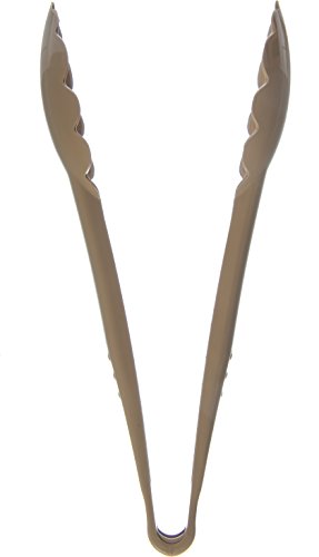 Carlisle FoodService Products salad tongs 9 in – 470906 Heat Resistant Plastic Tongs for Grilling and Food Prep, Dishwasher Safe for Restaurants, Kitchens, Catering NSF Listed, Beige