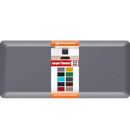 4/5 Inch Thicker Kitchen Mats Anti Fatigue Comfort Mat Standing Desk Rugs - color: Grey, size: 39"L x 17"W x 0.8"Th