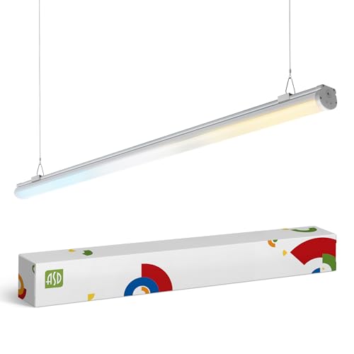 ASD 8FT LED Vapor Tight Light Fixture - 64W/96W/120W 120-277V 3500/4000/5000K Selectable Dimmable Vapor Proof Lighting, Seamless Linkable Commercial Wall Light, Walk in Freezer, UL DLC - color: 8ft, size: 1 Pack