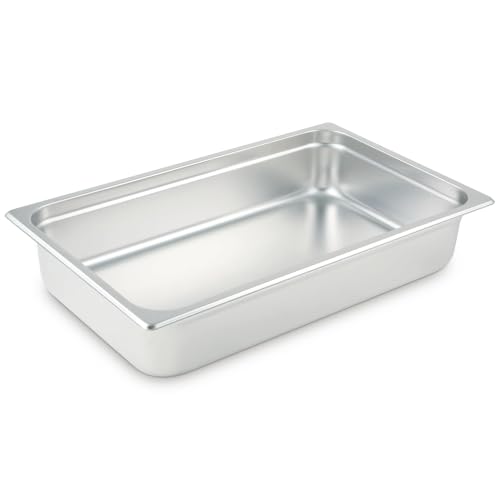 Winco Anti-Jamming Steam Pan, Full-Size x 4-Inch,Stainless Steel,Medium - size: 4" Deep