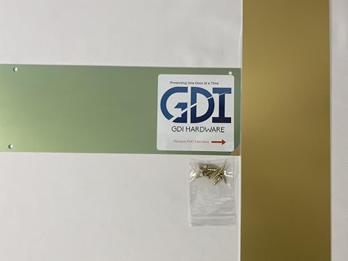 Door Kick Plate, 4" x 30", Fits 32" Doors, (Finish- Satin Brass), Screw-Mount Installation, Square Corners, Metal Kick Plate for Bottom of Door Brand: GDI Hardware - color: BT- Brass Tone, size: 4" x 30" - for 32" Door