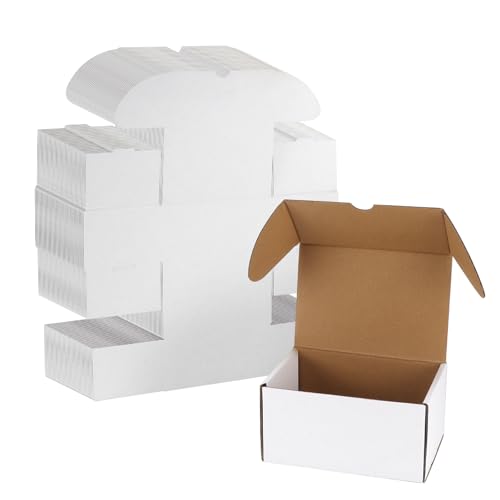 WIFTREY 40 Pack 6x4x3 Small Shipping Boxes for Packing Small Business, White Corrugated Cardboard mailing Box for Shipping - color: White, size: 6x4x3 - 40 Pack