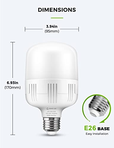 L LOHAS LED Super Bright Light Bulbs, High Lumen Garage E26 LED Bulb - color: Daylight White