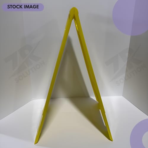 24 Inches Caution Wet Floor Sign Bright Yellow Double Sided Bilingual Caution Message Folding A-Shaped Frame Design Safety Warning Wet Floor Sign Collapsible Commercial Warning Sign Prevent Slip