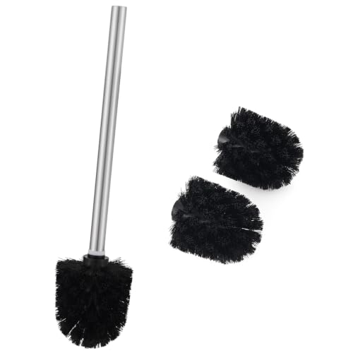 Angle Simple Toilet Brushes Refills, Black Toilet Bowl Scrubber Head 3 PCS