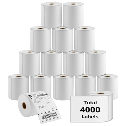MaxGear 4" x 6" Direct Thermal Labels, 4000 Pcs/16 Rolls