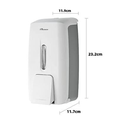 Soap Dispenser Wall Mount Adhesive Commercial Soap Dispenser 800ml No Drill Hand Sanitizer Dispenser for Bathroom Support Liquid and Gel,White-PN9088 - color: White