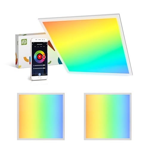 ASD 2x2 RGBW Smart LED Flat Panel Light, 3500K 4000K 5000K UL 2 Pack - color: RGBW, size: 2X2