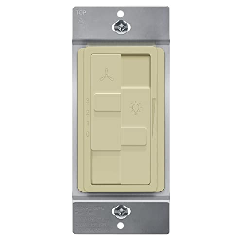 TOPGREENER Ceiling Fan Control and Light Dimmer Switch, 3-Speed, Ivory - color: Ivory, size: Dimmer Switch with Fan