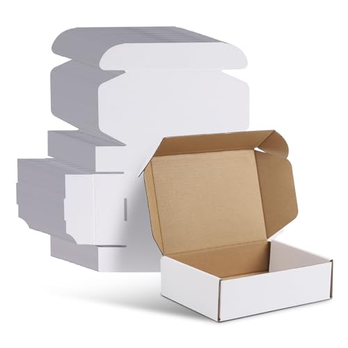 WIFTREY 7X5X2 Shipping Boxes Set of 30, 7X5X2 White Corrugated Cardboard Box for Packaging Small Business, Gift Packing, Mailing, Moving - color: White 30 Pack, size: 7x5x2