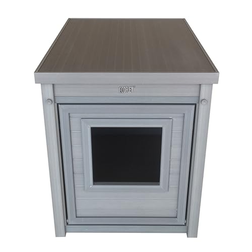New Age Pet ECOFLEX Cat Box Cover and End Table with Litter Box Enclosure and a 10 Year Warranty Hides Unsightly Litter Box made with Moisture & Odor Resistant Composite Material - color: Grey, size: Standard