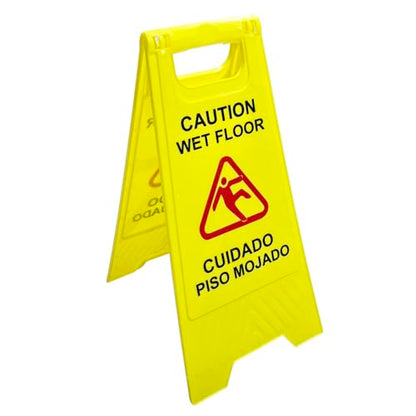 Caution Wet Floor Sign, Foldable Sturdy Bilingual Double-Sided Safety Warning Signs (Pack of 2)