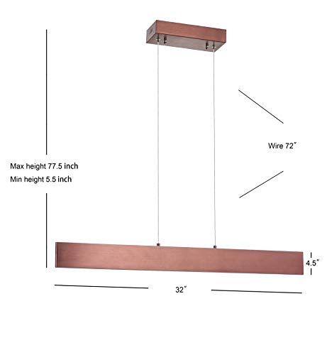 JONATHAN Y Draper 1-Light LED Linear Pendant 40", Anodized Bronze - color: Anodized Bronze, size: 40"