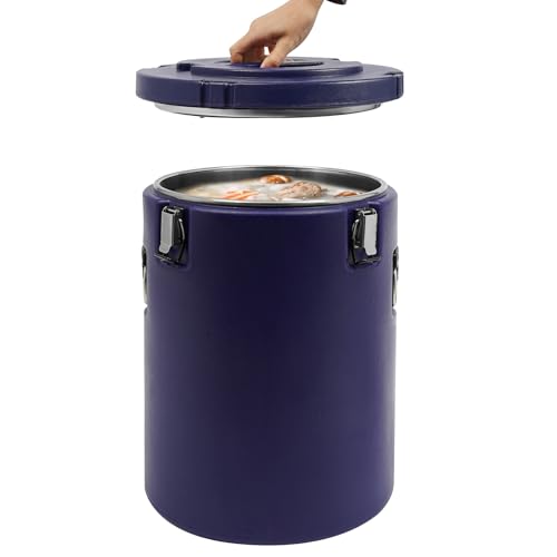 10 Gallon Insulated Soup Container, Commercial Soup Container for Hot or Cold Food Storage with 3 Buckles, Insulated Soup Carrier for Restaurant, Canteen, Home & Party (Blue, 10.57Gal) - color: Blue, size: 10.57Gal