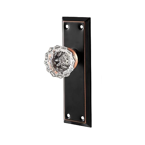 Vintage Glass Dummy Door Knobs Interior Single Sided, Oil Rubbed Bronze - color: Oil Rubbed Bronze, size: Single Dummy