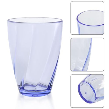 Topsky 12-ounce Plastic Water Tumblers | Set of 4 Colorful Unbreakable Drinking Glasses Clear Acrylic Reusable Juice Wine Cups for Home Picnic Party, Dishwasher Safe,Stackable - color: Mixed Color 12oz