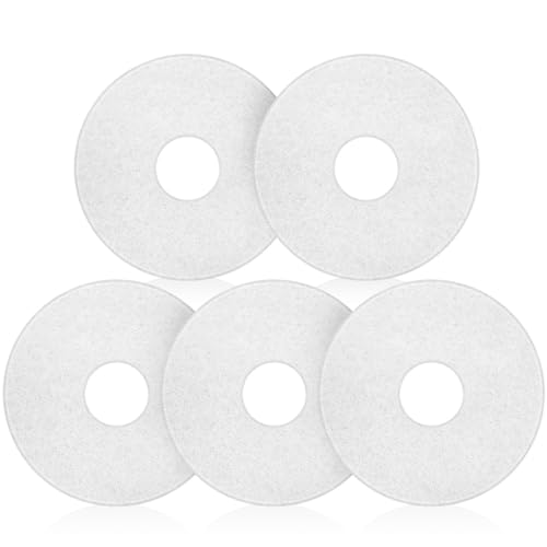 Teenyyou 5 Pcs 12" Cleaning Orbiter Pads Commercial Floor Buffer Pads Hardwood Floor Maintenance Scrubber Polisher Cleaning and Stripping for Orbiter Machine (White) - color: White