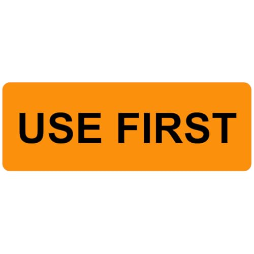 USE First Medical Stickers, 500/Roll, Fluoro Orange Courier & Handling Labels, 2.8" x 1" (70mm x 25mm), Permanent Adhesive - style: USE FIRST