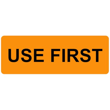 USE First Medical Stickers, 500/Roll, Fluoro Orange Courier & Handling Labels, 2.8" x 1" (70mm x 25mm), Permanent Adhesive - style: USE FIRST