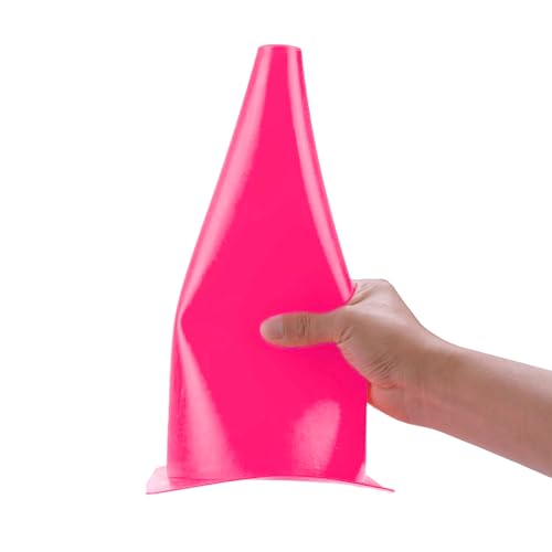 [10 Pack] Traffic Training Sports Cones, 12 Inch Orange Safety Cones, Soccer Basketball Cones for Drills, Plastic Marker Cones for Indoor/Outdoor Activity & Festive Events (Set of 10/24 Pack) (Pink) - color: Pink, size: 12inch