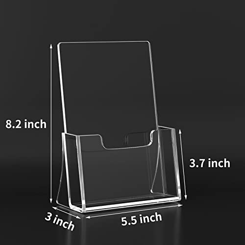 HIIMIEI Brochure Holder 8.5 x 5.5 inches, Acrylic Flyer Holder with 2 Pack - size: 8.5''x5.5''