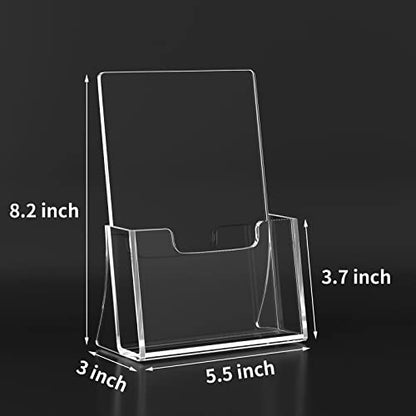HIIMIEI Brochure Holder 8.5 x 5.5 inches, Acrylic Flyer Holder with 2 Pack - size: 8.5''x5.5''
