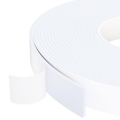 1 in Wide x 1/8 in Thick x 33FT Foam Weather Stripping Door Seal,Window Sealing Tape，Single-Sided Self-Adhesive Insulation Sealing Strip White - color: White, size: 1 IN x 1/8 IN x 33FT