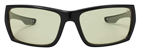 X Power ANSI Z87+ Safety Sunglasses Impact Resistant Polycarbonate Lens & Double Injection Frame - color: 003 Black & Grey Frame / Yellow Lens