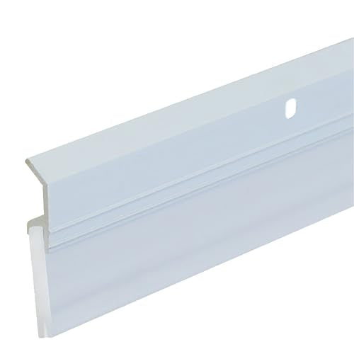 Heavy Duty Aluminum Door Sweep with Long Vinyl Seal, 4 FT White Door Bottom Weatherstrip, Draft Stopper for Exterior & Interior Doors, Easy Install Door Seal for Drafts, Dust & Insects - color: White, size: 4 FT