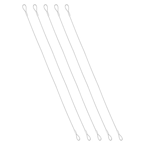 PATIKIL 1.2mmD x 16" L Outdoor Travel Security Cable, 5PCS 304 Stainless Steel Safety Wire Rope Luggage Anti-Theft Cable with Loop Ends for Bike Motorcycle Home Decoration, Silver - size: 0.05 in D x 16 in L