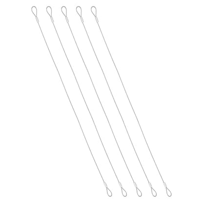 PATIKIL 1.2mmD x 16" L Outdoor Travel Security Cable, 5PCS 304 Stainless Steel Safety Wire Rope Luggage Anti-Theft Cable with Loop Ends for Bike Motorcycle Home Decoration, Silver - size: 0.05 in D x 16 in L
