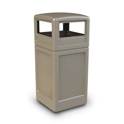 Commercial Zone-73290299PolyTec 42 Gallon Square Waste Container with Dome Lid Color: Beige - color: Beige