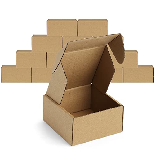 Famagic 12Pack 4x4x2 Small Shipping Boxes - Brown Corrugated Cardboard Mailer Boxes for Small Business, Mailing Boxes for Packaging, Bulk - color: Brown, size: 4x4x2" 12pcs