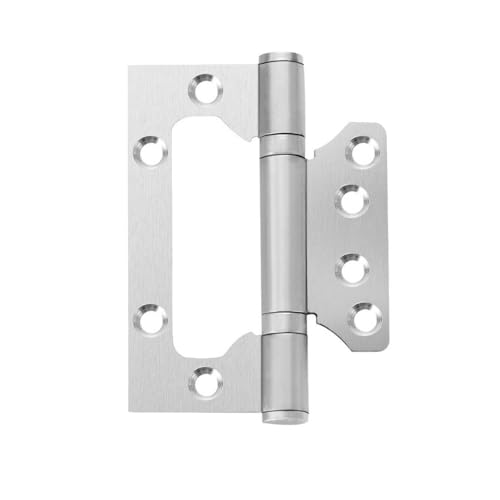VOLUKA 6 Pack Non-Mortise Door Hinges - Easy to Install, 4" × 3" Stainless Steel Door Hinges - Smooth Movement and Heavy Duty, Silver - color: Silver