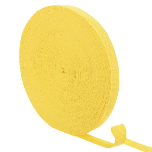 uxcell 23 Yards Cotton Twill Tape, 1/2-inch Herringbone Webbing Ribbon Bias Binding Tapes for Clothes Sewing, DIY Crafting (Bright Yellow) - color: Bright Yellow, size: 1/2-inch
