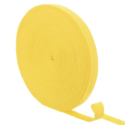 uxcell 23 Yards Cotton Twill Tape, 1/2-inch Herringbone Webbing Ribbon Bias Binding Tapes for Clothes Sewing, DIY Crafting (Bright Yellow) - color: Bright Yellow, size: 1/2-inch