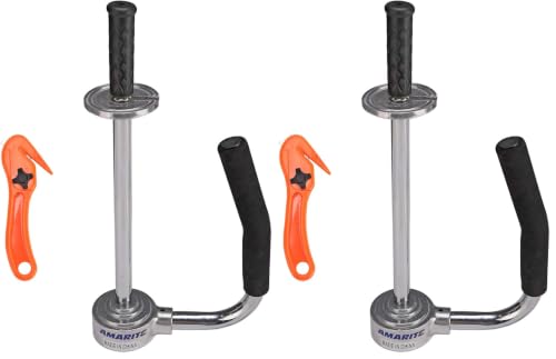 shrink wrap handle,Industrial Stretch Film Dispenser including Film Cutters,Suitable for 11" to 21.5" film height Pallet Wrap.Top Quality Stainless Steel, Tough, Durable (Pack of 2) - size: Attached with film cutter (Pack of 2)