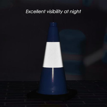 6 Pack 18" Inch Blue PVC Traffic Cones with Heavy-Duty Base, High-Visibility All-Weather Safety Cones for Road Construction, Parking Lot, and Garage Use (6, Blue, 18" Medium) - color: Blue, size: 18" Medium