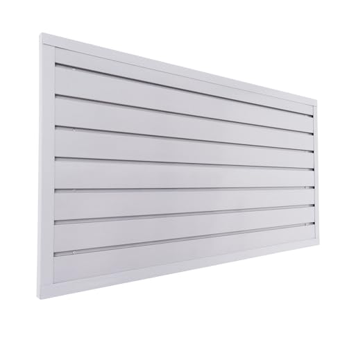 FRAYSCENT Slat Wall Paneling Garage Wall Organizer, Slatwall Panels Garage Tool Organizer Wall Mount Garage Slat Wall Storage Systems, Slat Board PVC Wall Panels Garage Storage (Grey, 4ftx2ft) - color: Grey, size: 4x2ft