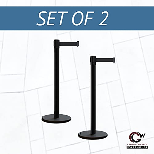 Trafford Industrial RBB-100 Retractable Belt Barrier Stanchions, 2 Pack - color: Blue, size: 7.5 ft