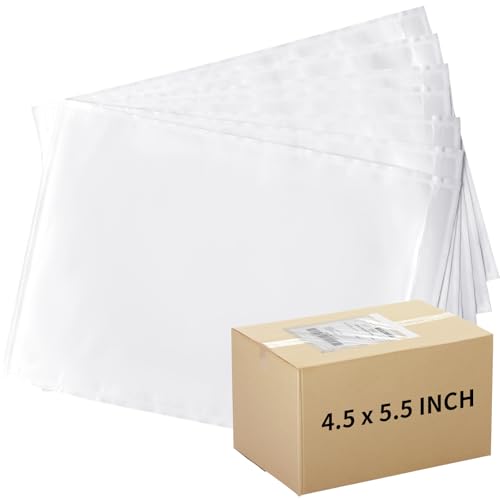 4.5'' X 5.5'' Packing List Envelopes Clear Self-Adhesive Top Loading Mailing Packing List Pouches Shipping Label Envelopes (500 Packs) - size: 4.5" x 5.5" - 500 Pcs