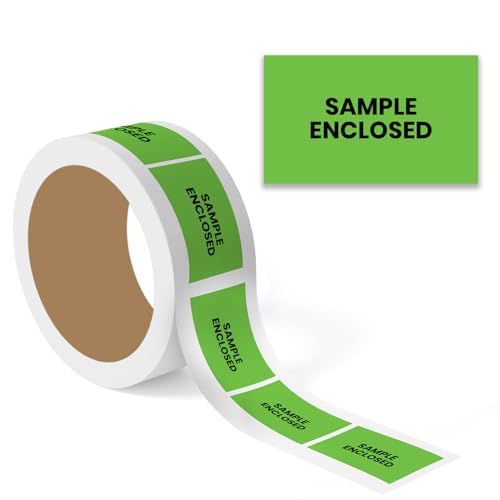 StickerJet Sample Enclosed Labels 3"x5" – 500 Pcs Adhesive Roll for Shipping, Packing, Warehousing & Handling Instructions﻿– Easy Peel & Stick Warning Stickers – Made in USA - color: Sample Enclosed