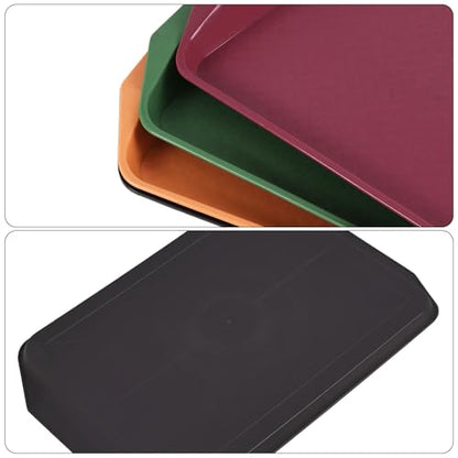 Plastic Fast Food Serving Trays, Cafeteria Trays, 4-Pack